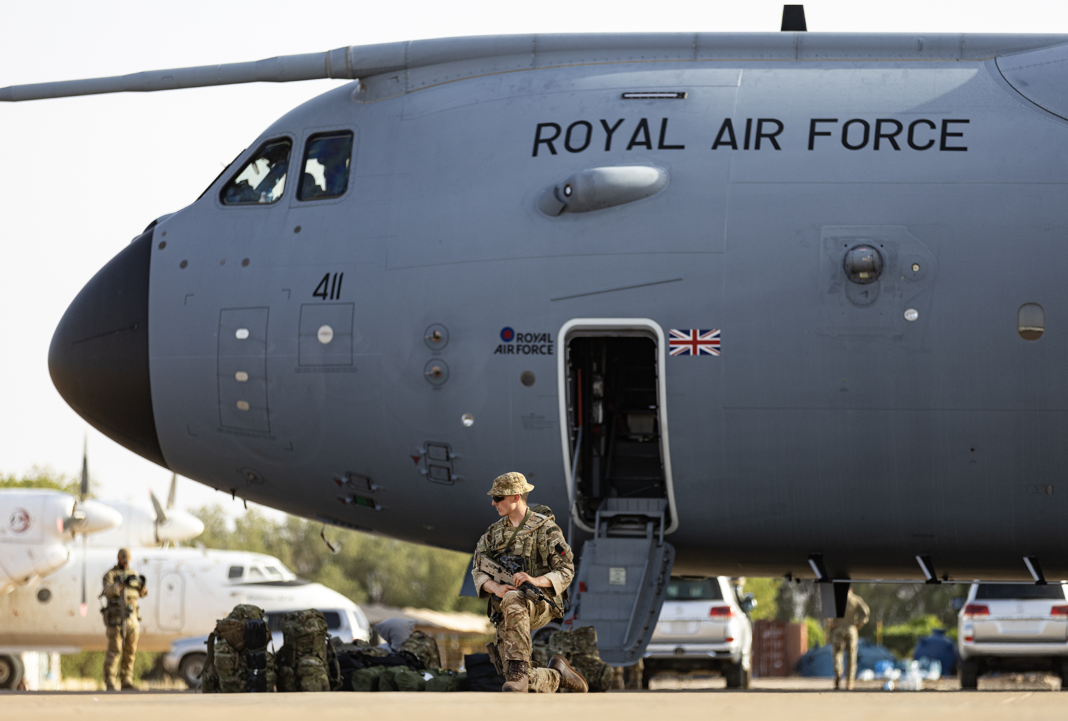 Guarding the last A400M flight of the Sudan evacuations